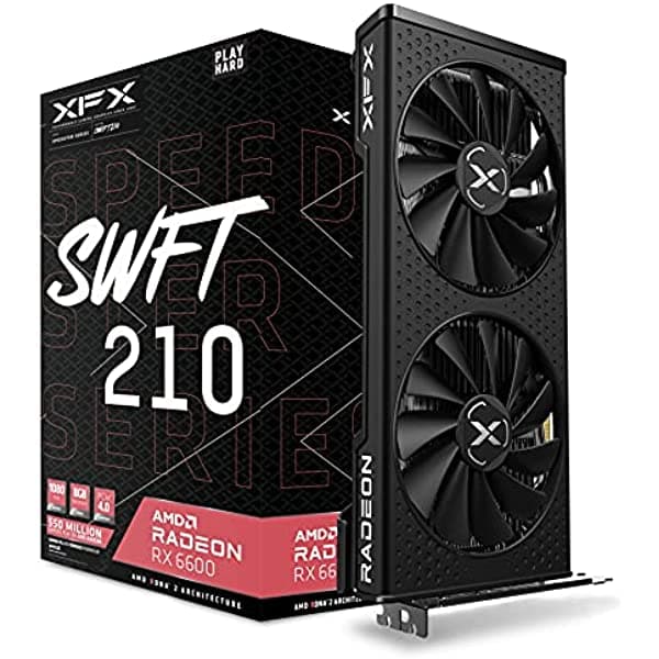Xfx Speedster Swft 210 Radeon Rx 6600 Core - Tarjeta Gráfica Para Juegos Con 8 Gb Gddr6 Hdmi 3Xdp Amd Rdna 2 Rx-66Xl8Lfdq
