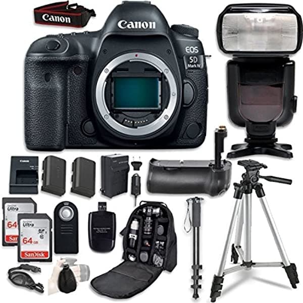 Canon Eos 5D Mark Iv Digital Slr Camara Bundle Body Solo + Puntillo De Accesorio Profesional 14 Elementos