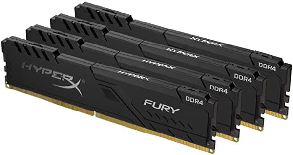 Hyperx Fury 128Gb 2400Mhz Ddr4 Ram Cl15 Kit Dimm De 4 Memoria De Escritorio Negro Extendedor De Calor De Bajo Perfil HX424C15FB3K4/128