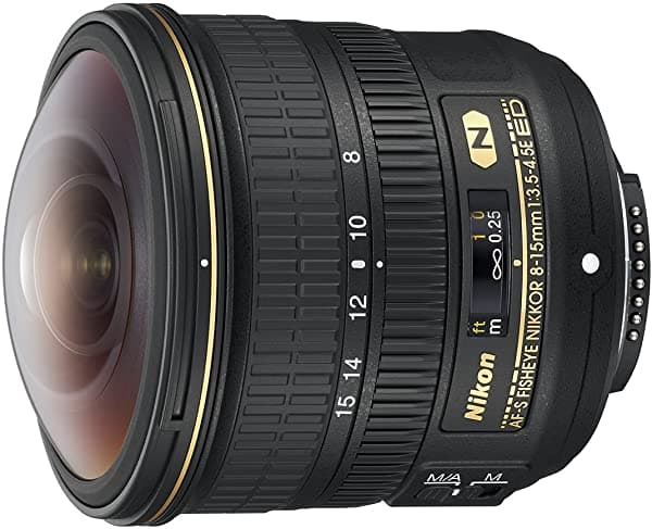 Nikon Af-S Fisheye Nikkor Lente Para Cámara Con Zoom Fijo De 8 A 15 Milímetros F/3.5 A 4.5 E Ed F/4.5 A 29 Color Negro 20066