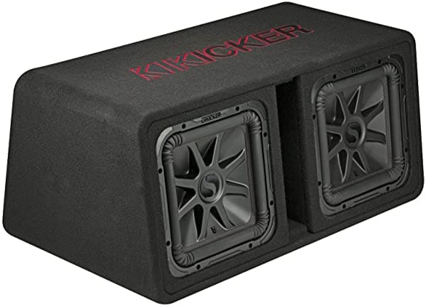 Kicker 45Dl7R122 Dual 12 Pulgadas Solo Baric L7R 2 Ohm 1200W Rms Dual Voice Coil Car Audio Angled Profile Subwoofer Enclosure Negro DL7R122 (45DL7R122)