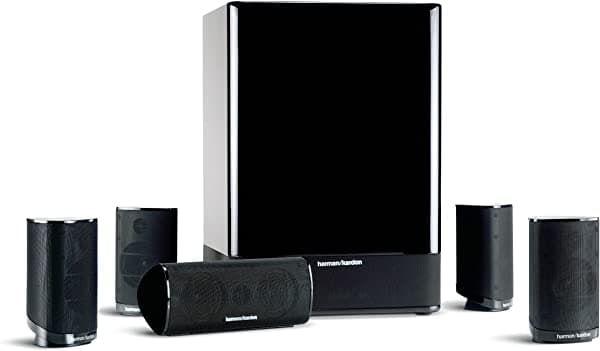 Harman Kardon HKTS-15 5.1 sistema de parlantes de alto rendimiento para cine en casa 6 unidades color negro brillante