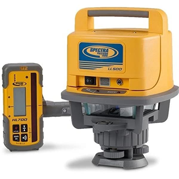 Spectra Precision Ll500 Autodeveling Láser Nivel Hl700 Receptor C70 Cinda De Varilla Baterías Alcalinas Carry Cape Amarillo