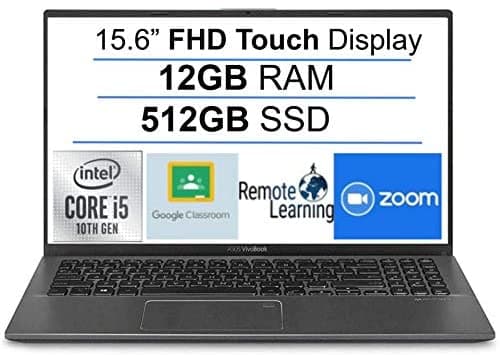 ASUS VivoBook F512J Notebook 15.6" FHD Touch, Intel i3-1115G4, 12GB RAM, 512GB SSD, Lector de Huellas, Teclado Iluminado, Win 10 S