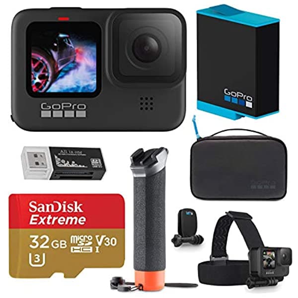 Gopro Hero9 - Cámara Deportiva Y De Acción Video 5K/4K Paquete De Lujo Con Kit De Aventura Batería Extra Tarjeta Microsd De 32 Gb Lector De Tarjetas HERO9 Black