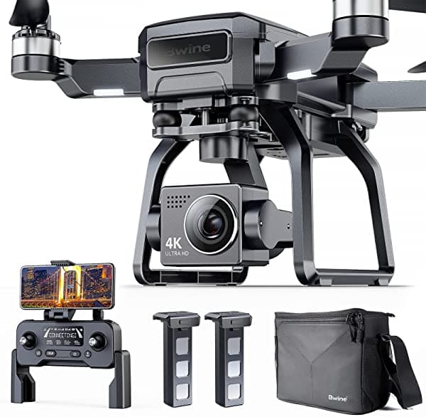 Bwine F7 drones con cámara para adultos 4K gimbal de 3 ejes 2 baterías de 50 minutos de tiempo de vuelo disparo nocturno motor sin escobillas resistencia al viento de nivel 6 transmisión FPV de 1.9 mi 5 GHz retorno automático GPS a casa