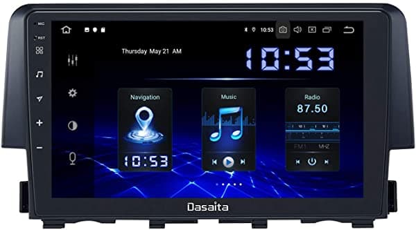 Dasaita Android 10.0 estéreo para auto para Honda Civic 2016 2017 2018 2019 2020 2021 radio con pantalla de 9 pulgadas navegación GPS y unidad principal de 4 GB RAM de 32 GB ROM ‎HA5262-V840-8