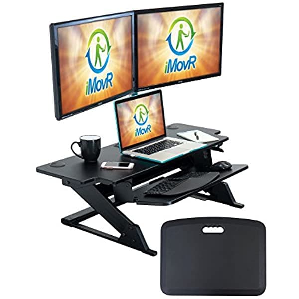 Imovr Ziplift+ Convertidor De Escritorio De Pie Ancho Negro 42 Pulgadas SDC-ZL42-B-VM