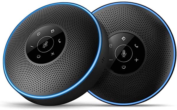 eMeet M220 parlante Bluetooth - daisy chain/uso solo hasta 16 asistentes parlante profesional inalámbrico 360° recogida de voz 8 mics AI cancelación de ruido parlante Skype para llamadas de conferencia