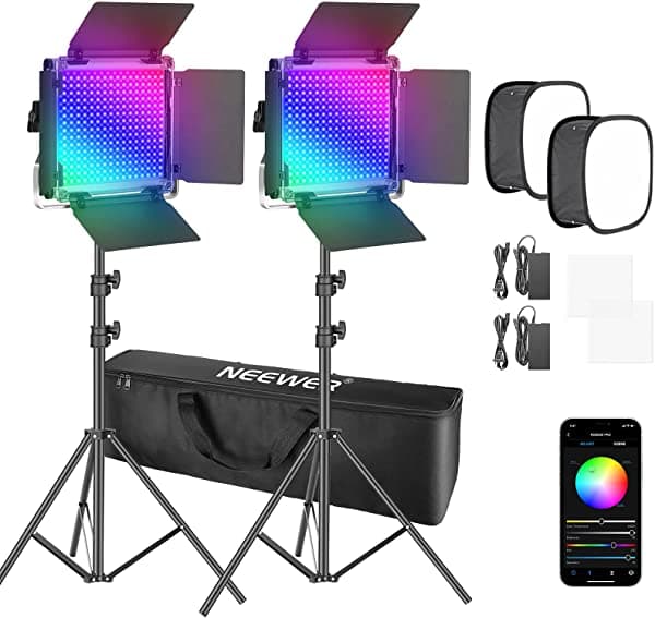 Neewer 2 Paquetes De 660 Pro Rgb Led Luz De Vídeo Con App Control Softbox Kit360 ° A Todo Color 50 W Iluminación De Vídeo Cri 97+ Para Juegos Streaming Zoom Youtube Webex Difusión Web Conferencias Web Fotografía 10098313