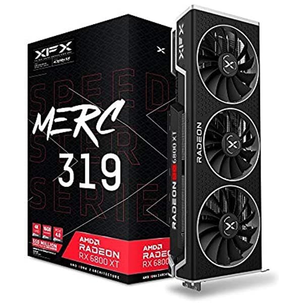 XFX Speedster MERC319 Radeon RX 6800XT negro 16GB GDDR6 HDMI DisplayPort USB-C PCIe 4.0 placa de video gaming RX-68XTACBD9