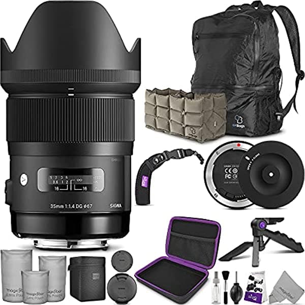 Sigma F1.4 Art Dg Hsm - Objetivo Para Cámaras Réflex Nikon (1.378 In Incluye Base Usb Sigma Con Accesorio Altura Photo Essential Y Paquete De Viaje) KM0619