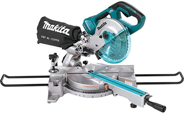 Makita XSL02Z X2 LXT sierra inalámbrica de 18 voltios con batería de ion litio sin escobillas (brushless) de 7-1/2 pulgadas de compuesto deslizante doble. Solamente la herramienta.