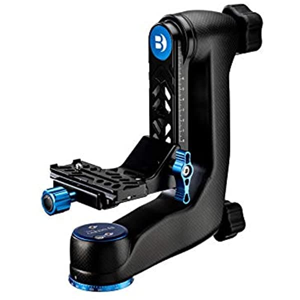Benro Gimbal Cabezal de Fibra de Carbono con Placa QR PL100W Soporte de Lentes de Hasta 23.622 Pulgadas Ajustes de Paneo Capacidad de 50 Libras Negro (GH3) GH5C