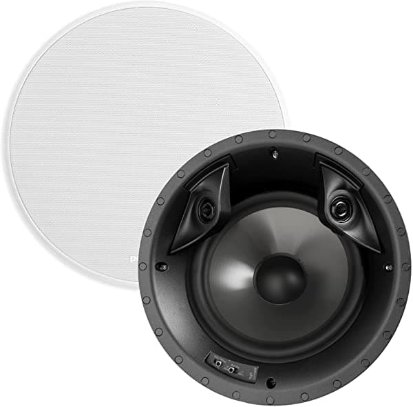 Polk Audio 80F/X-Rt Altavoces Redondos De 2 Vías En El Techo Woofer De 8 Pulgadas Tweeters Dobles De 3/4 Pulgadas 100 W Rejilla Transparente Pintable Blanco Par AW8001-A