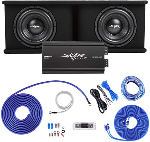 Skar Audio Paquete Completo De Graves De Subwoofer De 10.0 In 2.400 W Serie Sdr Incluye Caja Cargada Con Amplificador BNDLE-SDR-2X10D4-RP-1200.1D-SKAR4ANL-OFC