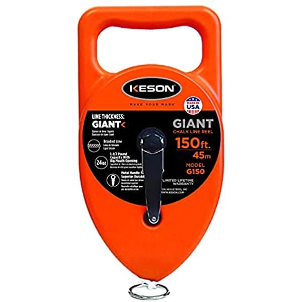 Kraft Tool Keson G150 - Carrete Gigante De Línea De Tiza Capacidad De Tiza De 24 Onzas 150 Pies Paquete De Cuatro