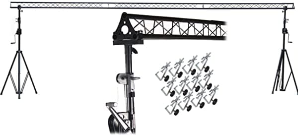 Griffin - Sistema De Armadura De Luz Triangular De Manivela | Kit De Soporte De Soporte Para Cabina De Dj Para Latas De Luz Y Altavoces | Paquete De Herramientas De Plataforma De Iluminación De Audio Profesional | Soporte De Equipo De Música Portátil OVLK353
