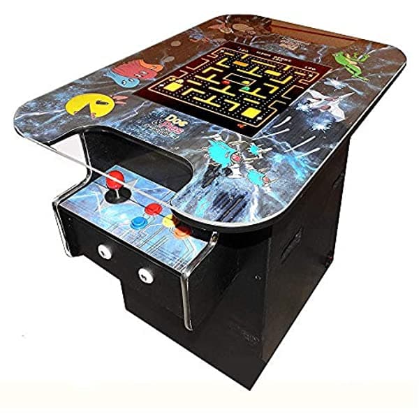 Doc & Pies Arcade Factory - Máquina Cocktail Arcade - Juegos Retro - Pantalla Lcd De Tamaño Completo Botones Y Joystick