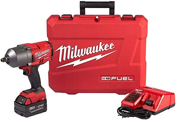 Milwaukee M18 FUEL Llave de Impacto 1/2 in. Sin Escobillas 18V Litio-Ion Inalámbrica + Batería 5.0Ah y Anillo de Fijación. 2767-21