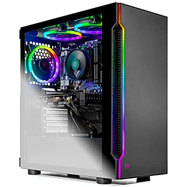 Skytech Shadow - Computadora De Escritorio Para Videojuegos Ryzen 5 3600 De 6 Núcleos 3.6 Ghz 1660 Super 6G Ssd De 1 Tb Ddr4 3000 Ventiladores Rgb Ac Wifi Windows 10 Home De 64 Bits Negro ST-SHADOW-0238-AM