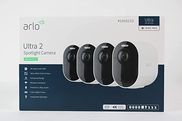 Arlo Ultra 2 Spotlight Camara Seguridad Sistema 4 Pack Total Seguridad VMS5440-2CCNAS