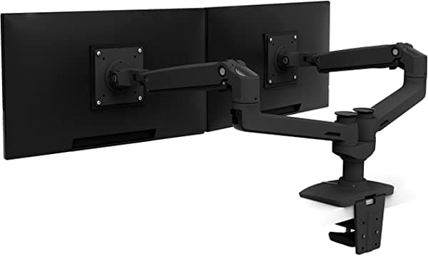 Ergotron Lx - Brazo De Monitor Dual Vesa Para 2 Monitores De Hasta 27 Pulgadas 7 A 20 Libras Cada Uno - Negro Mate 45-245-224