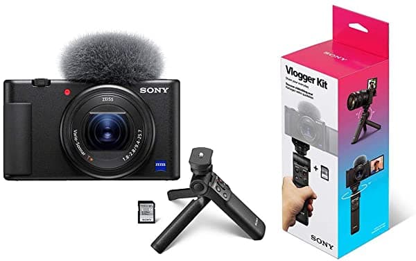 Sony Zv-1 Compact 4K Hd Camara Accvc1 Vlogger Kit De Accesorios Con Agarre Bluetooth Inalámbrico (Gp-Vpt2 Bt) Y Tarjeta Sd Uhs-Ii De 64 Gb (Sf-E64/T1)