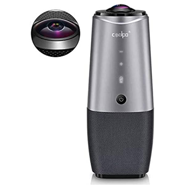 COOLPO DF-HCAM-360, Cámara de Conferencia 4K All-in-One con Micrófono, Altavoz, Seguimiento AI, Cancelación de Ruido, USB 5ft para Teams y Zoom CP-P20A-1