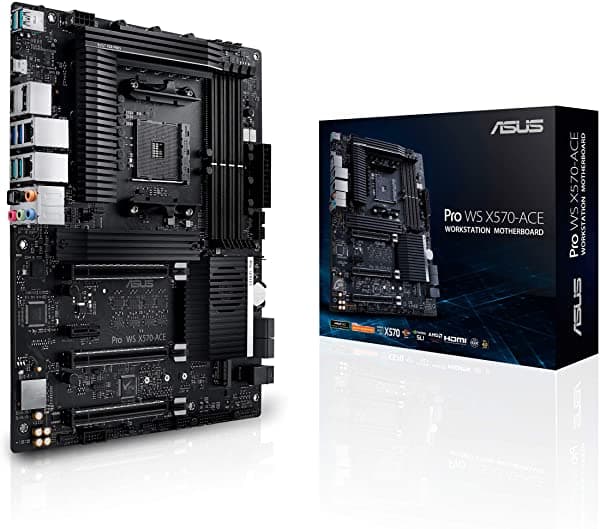 Asus Amd Am4 Pro Ws X570-Ace Atx Placa Base De Estación De Trabajo Con 3 Pcie 4.0 X16 Dual Realtek E Intel Gigabit Lan Ddr4 Ecc Memory Support Dual M.2 U.2 Y Centro De Control