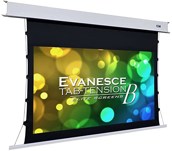Elite Pantallas Evanesce B - Pantalla De Proyección Para Empotrar En El Techo Con Kit De Instalación Lista Para Imágenes Con Definición 8K/4K Ultra Hd De Fibra De Vidrio Blanco Mate ETB120HW2-E8