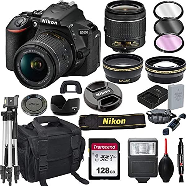 Al's Variety-Nikon int Cámara Nikon D5600 Dslr Con Lente Vr De 0.709-2.165 In + Tarjeta De 128 Gb Trípode Flash Paño De Lente Variado Als Y Más
