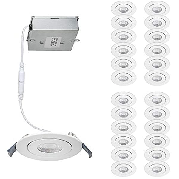 WAC Lighting Lotos - Kit Empotrable Redondo Led De 3.9 In 3000 K Color Blanco (Paquete De 24) R4ERAR-W930-WT-24