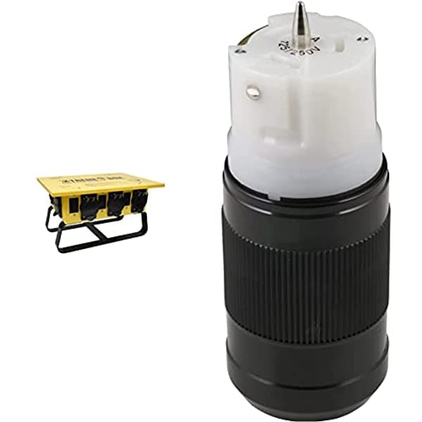 Southwire 019703R02 19703R02 Distribución Con 6 Hojas Rectas Amarillo Y Marinco Cs6364N 50 Amp 125 Volt 250 V Conector