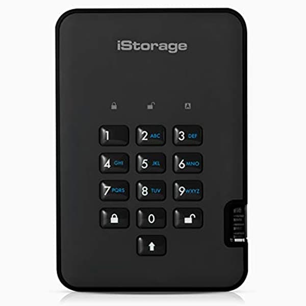 Istorage Diskashur2 Hdd 5Tb Negro - Disco Duro Portátil Seguro - Protegido Por Contraseña Resistente Al Polvo Y Al Agua Portátil Cifrado De Hardware De Grado Militar Usb 3.1 Is-Da2-256-5000-B