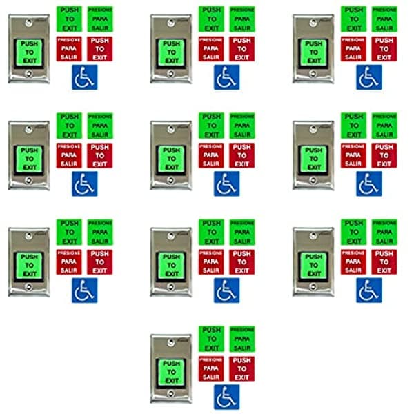 Visionis Fpc-8922 - Botón Cuadrado Para Puerta De Control De Acceso Con Luz Led Nc C Y No