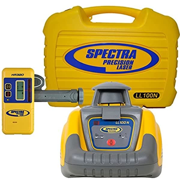 Spectra Precision Ll100N Nivel Láser Autonivelante Con Receptor Hr320 Abrazadera De Barra C59 Baterías Alcalinas Estuche De Transporte Amarillo
