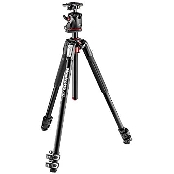 Manfrotto 190XPRO Kit de Trípode de Aluminio de 3 Secciones con Rótula de Bola (MK190XPRO3-BHQ2) Negro