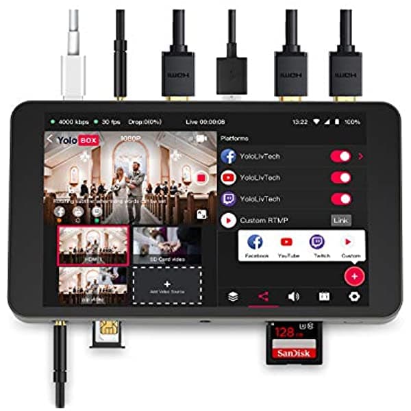 Yololiv Yolobox - Monitor Portátil De Estudio De Transmisión En Vivo 4 En 1 4G América Del Norte