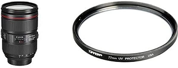 Canon Ef 0.945-4.134 In F/4L Is Ii Usm Lente Con Filtro De Protección Uv Tiffen 3.031 In