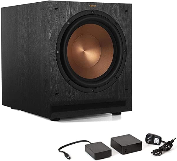 Klipsch SPL-120 - Paquete De Subwoofer Activo De 12 Pulgadas Con Adaptador Inalámbrico Klipsch WA2 Ébano