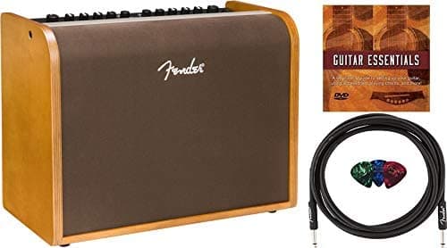 Fender Paquete De Amplificador Acústico De 100 1 X 8 Pulgadas De 100 W Con Cable De Instrumento Fender De 10 Pies 3 Púas Fender Y Dvd Instructivo De Austin Bazaar FEN-2314000000-COMBO-STD