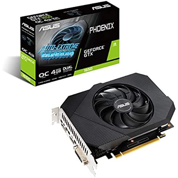 Asus Phoenix Nvidia Geforce Gtx 1650 Oc Edition - Tarjeta Gráfica Para Juegos (Pcie 3.0 Memoria Gddr6 De 4 Gb Hdmi Displayport Dvi-D Diseño De Ventilador De Tecnología Axial) 90YV0EH2-M0AA00