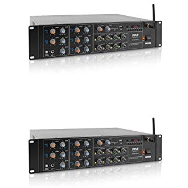 Pyle Pt8050Ch - Amplificador De Audio (2 Unidades 4000 W 8 Canales Bluetooth Multizona Sistema De Receptor Estéreo Con Ca Usb Y Entrada Aux Para Altavoz Pa Teatro Estudio/Escenario (2 Unidades) 4 x PT8050CH