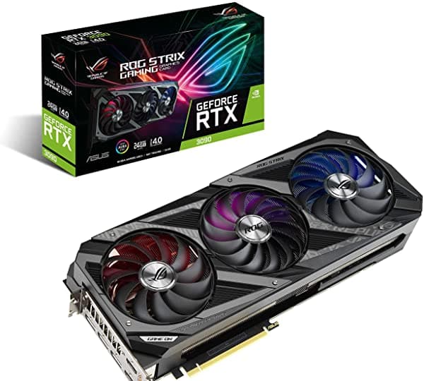 Asus ROG Strix Nvidia GeForce RTX 3090 Placa De Video Para Juegos - PCIe 4.0 24GB GDDR6X HDMI 2.1 Display Con Ventilador De Tecnología Axial ROG-STRIX-RTX3090-O24G-GAMING