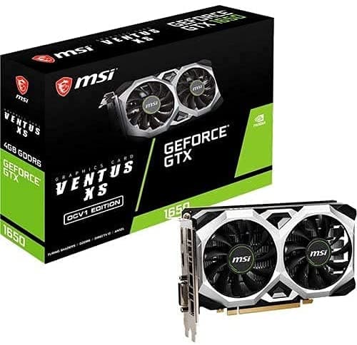 Msi Gaming Geforce Gtx 1650 128-Bit Hdmi/Dp/Dvi 4Gb Gdrr6 Hdcp Compatible Con Directx 12 Vr Ready Oc Tarjeta Gráfica (Gtx 1650 D6 Ventus Xs Ocv1) G165D6VXSC1