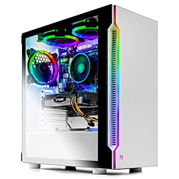 Skytech Archangel 3.0 Gaming Computadora Pc De Escritorio - Ryzen 5 3600 6-Core 3.6Ghz Rtx 2060 6G 500Gb Ssd 16Gb Ddr4 3000 Ventiladores Rgb Ac Wifi Windows 10 Home De 64 Bits Blanco ST-AZURE-0043