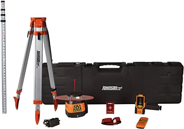 Johnson Level & Tool 99-028K - Sistema Láser Rotativo Horizontal/Vertical De Doble Pendiente Color Rojo 1 Kit