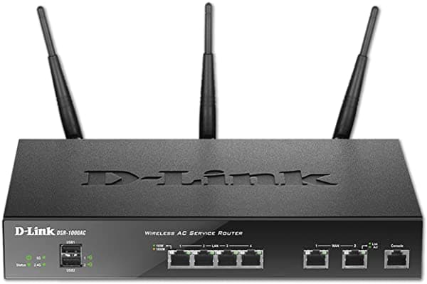 D-Link Router Inalámbrico Dual WAN Gigabit VPN de 4 Puertos con 802.11ac (DSR-1000AC)