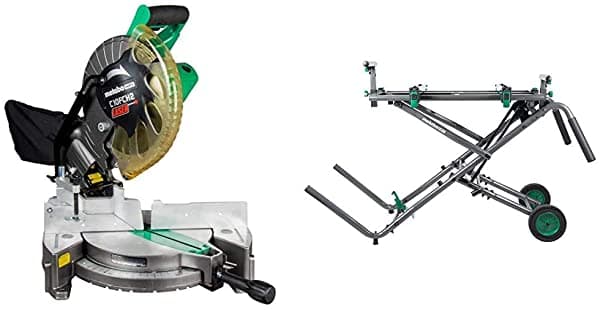 Metabo Hpt C10Fch2S Sierra De Inglete Compuesta De 10.0 In Con Soporte De Sierra Ingletadora